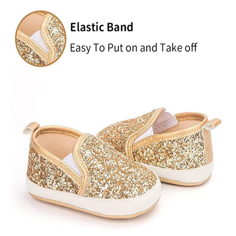 First Walker Sequin High Quality Moccasins Casual Comfortable Soft sole Flat Lazy Loafers baby toddler girl shoes Gold